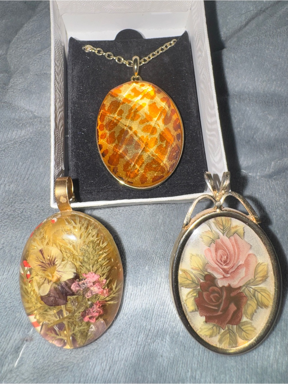 Vintage Cottagecore Coquette Lot of Three Pendants